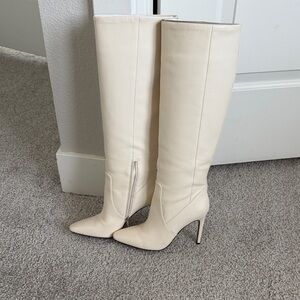 Vince Camuto Cream Heeled Boots